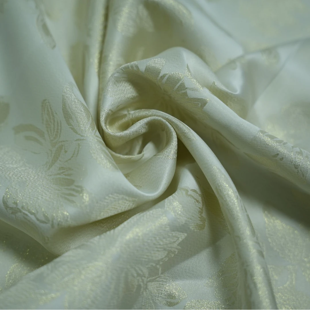 【白月光】中国风桑蚕丝真丝香云纱花型30姆米 宽幅120