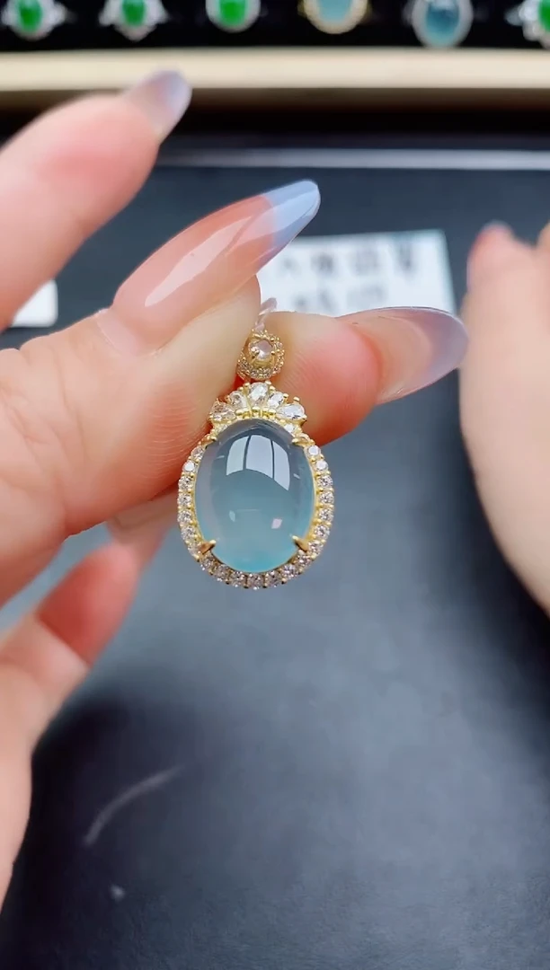 翡翠银S925镶嵌吊坠(赠链)80500