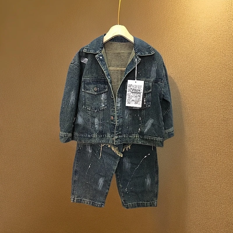 【直播专用】多价格链接大童牛仔套装春季新款休闲百搭