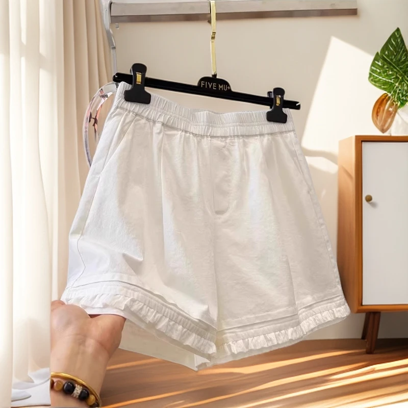 时尚短裤白色夏季韩系A字女士女款短裤外穿百搭显瘦阔腿休闲裤