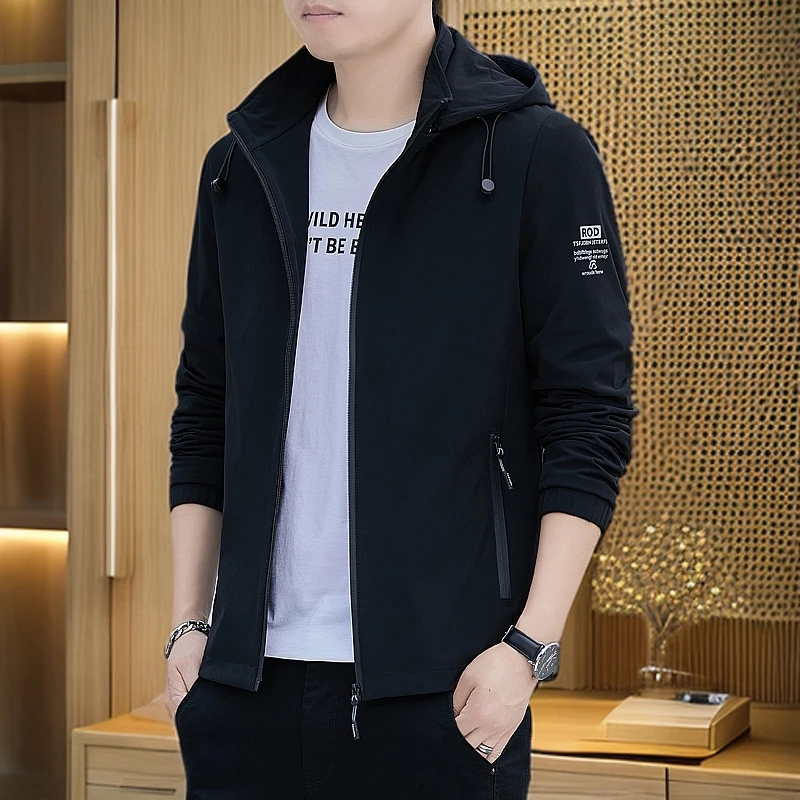 2025新款可拆帽修身春秋潮流帅气休闲户外百搭潮男夹克衫