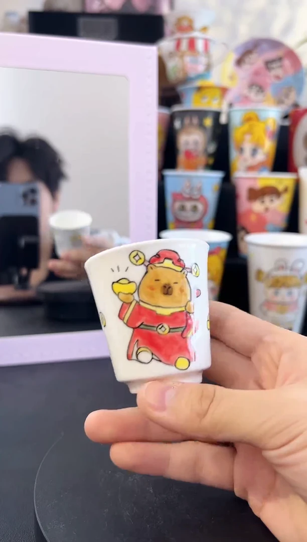【闪购商品】摆件纯手工手绘陶瓷小杯杯