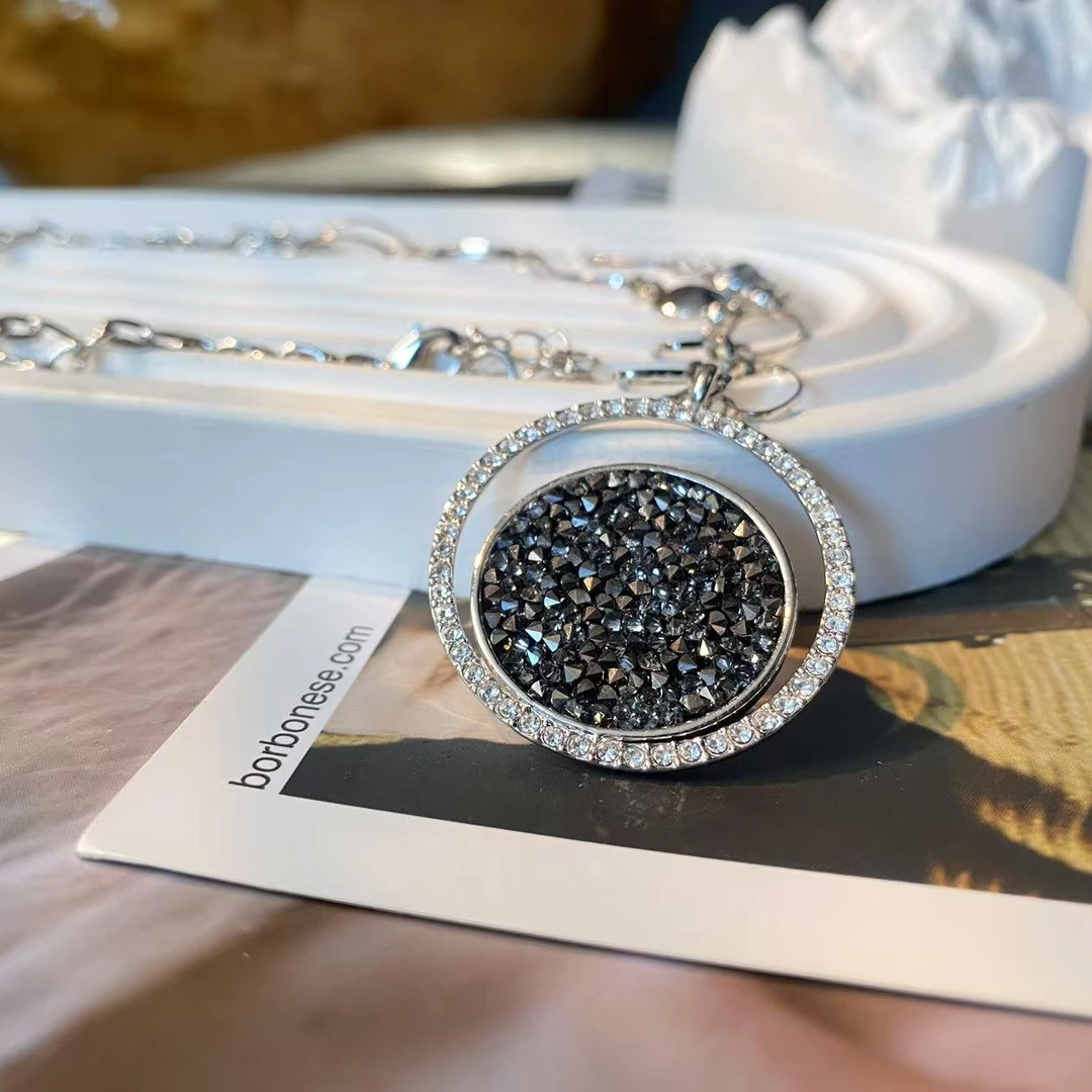 合金仿水晶项链 夏日橘子-气质百搭时尚灵动轻奢施家毛衣链-X1073