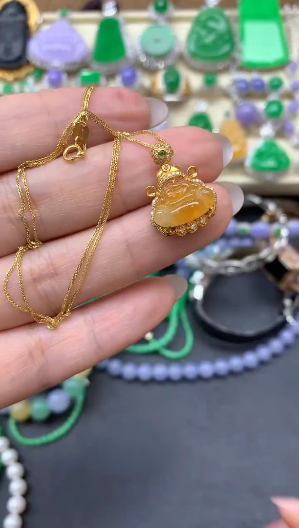 【闪购商品】翡翠颈饰18K金镶嵌445-中国好珍宝