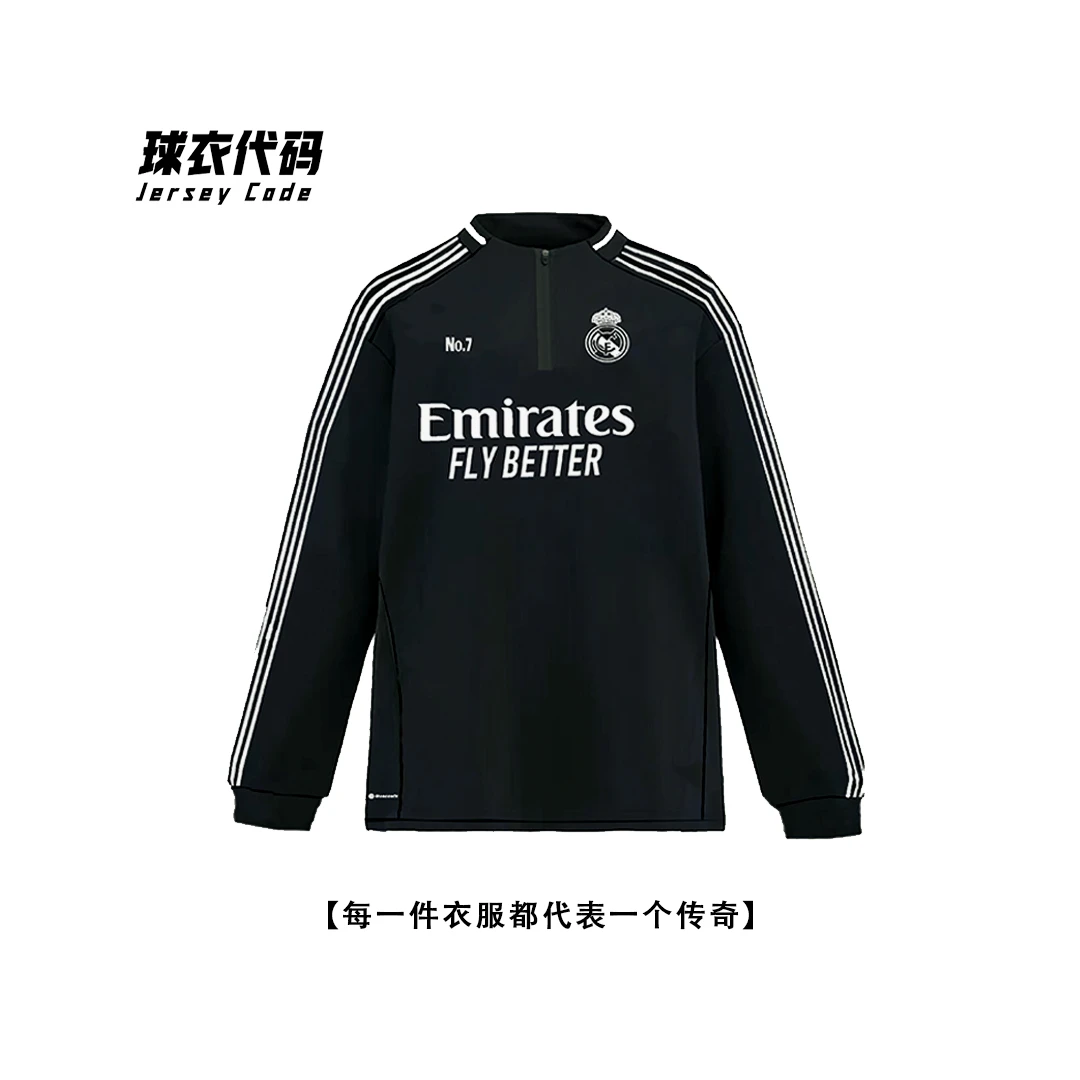 【黑武士】C罗-美式复古球衣风秋冬长袖日常百搭宽松高领款w701