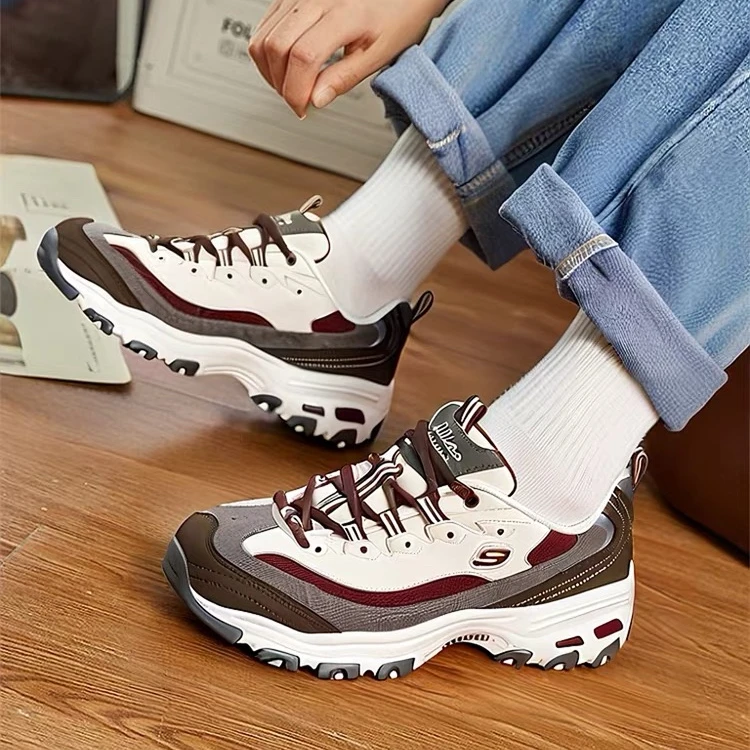 斯凯奇奶茶熊抹茶星冰乐缓震防滑厚底老爹鞋时尚熊猫鞋149906