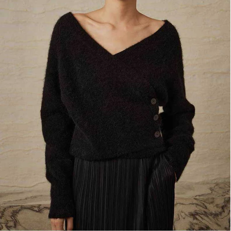 凯特丝蓓#1262慵懒风毛衣女早春高级感针织上衣