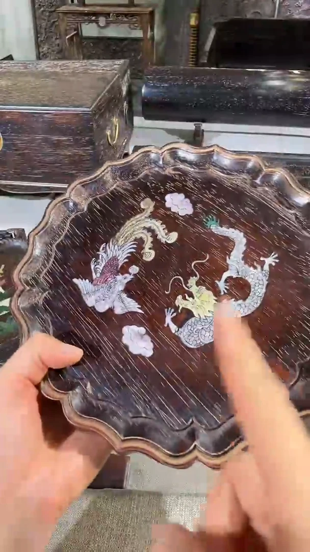 木A005紫檀雕刻板以直播间截图