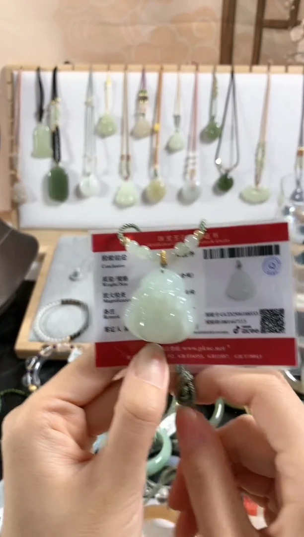 和田玉未镶嵌颈饰妞*妞吊坠4