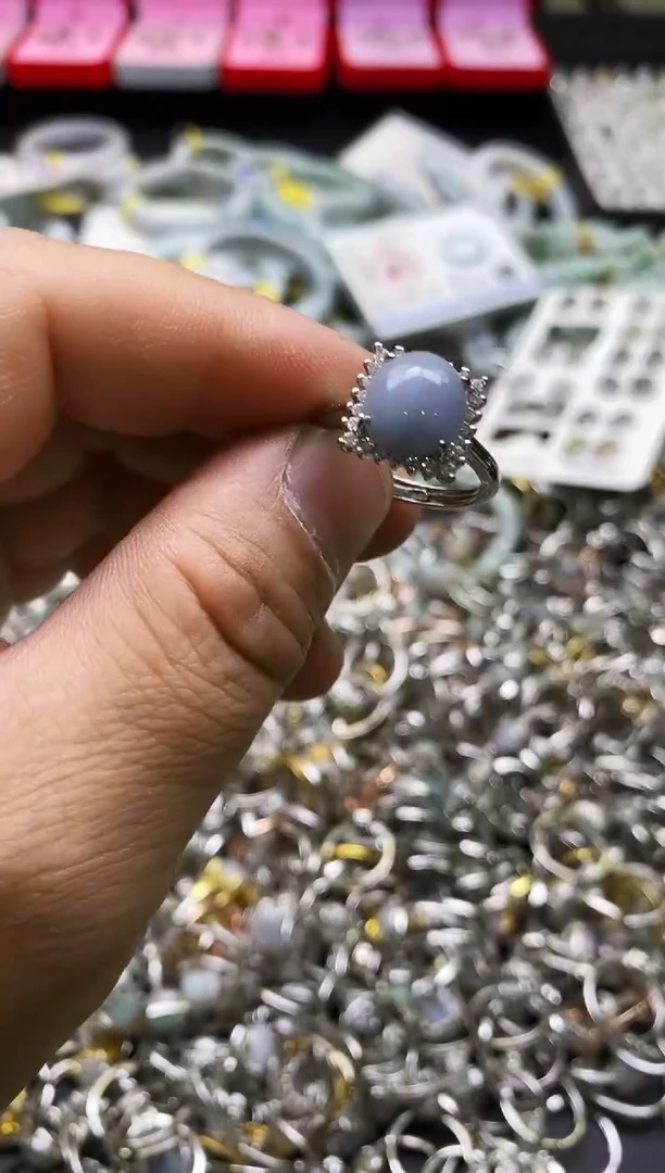 【闪购商品】翡翠戒指合金天然缅甸翡翠戒指
