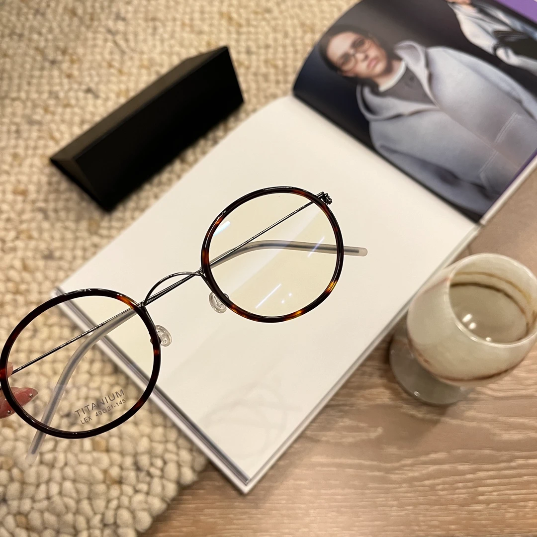 【Lex同款】6g林德眼镜框纯钛钛架复古超轻时尚眼镜框近视眼镜框