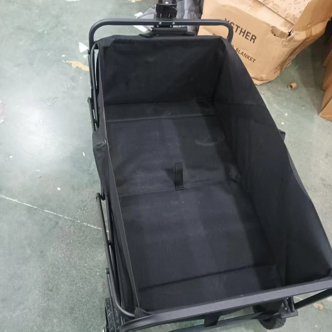 黑色户外露营车 野营神器可折叠 长80宽45 中间容纳高度30