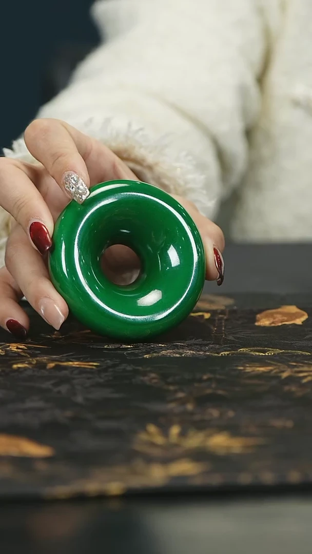 【闪购商品】瓷堂里郎窑翡翠绿甜甜圈盖置