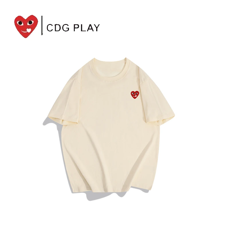 CDG PLAY 爱心时尚潮流百搭国潮短袖女春夏宽松情侣纯棉T恤