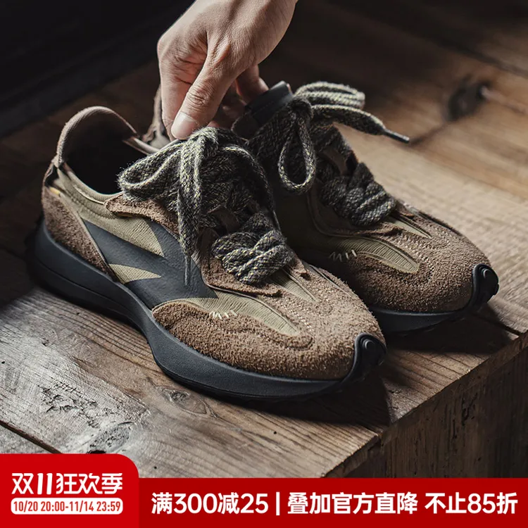 马登秋新款老爹鞋男士复古运动华夫阿甘鞋厚底慢跑透气休闲潮鞋