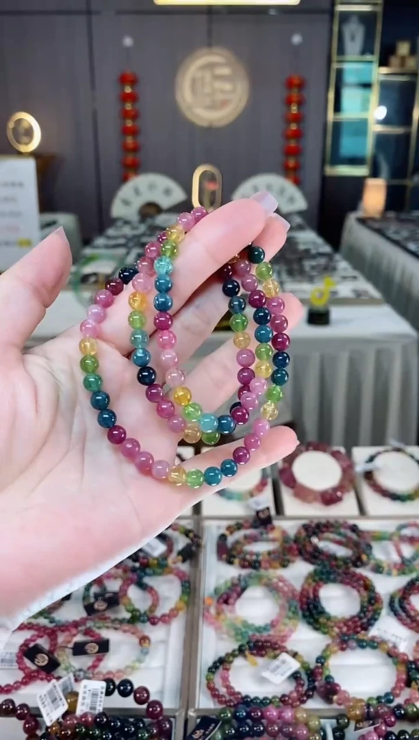 未镶嵌老矿碧玺三圈手串6mm+碧玺hon多样性发货一条