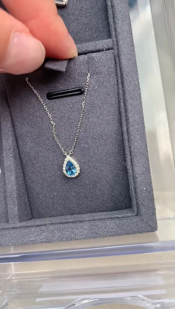 【闪购商品】海蓝宝石套链18K金镶嵌29分海蓝宝套链