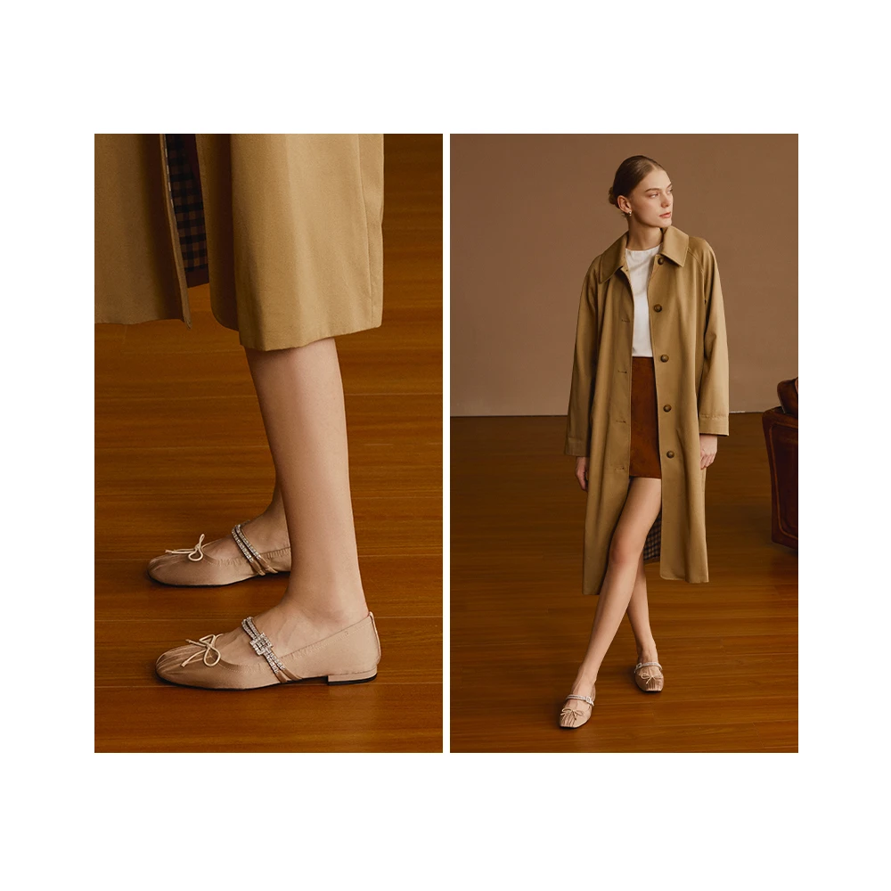 73hours女鞋玻璃海新品平底浅口纯色芭蕾舞平底鞋百搭秋季女鞋