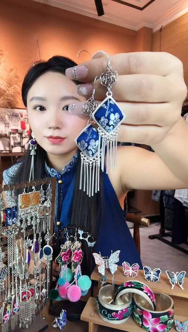 刺绣纯手工民族风耳环