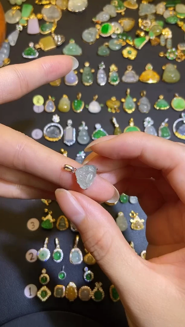 吊坠(不含链)银S925镶嵌翡翠1