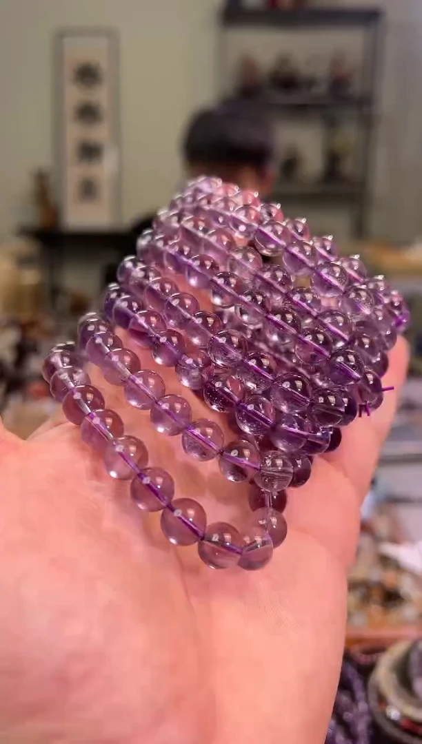 【闪购商品】紫晶手链未镶嵌9+mm巴西紫水晶手串（多样性发其一）