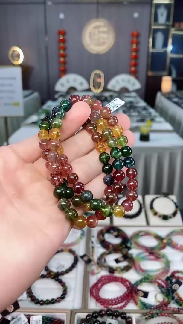 未镶嵌收藏级老矿碧玺三圈手串7mm+碧玺多样性发货一条xion