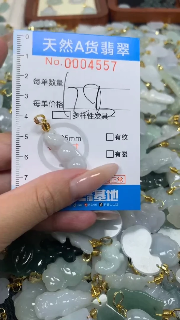 翡翠未镶嵌颈饰净货挂件-4557