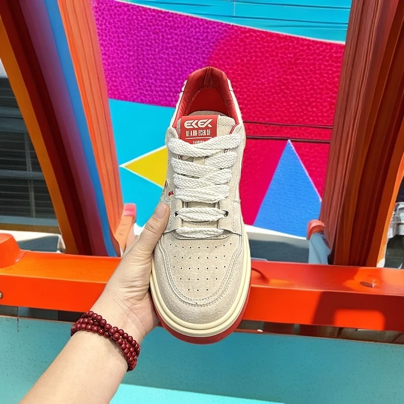 男款单鞋同款百搭秋冬季磨砂皮面设计厚底时尚潮流休闲运动鞋宽松