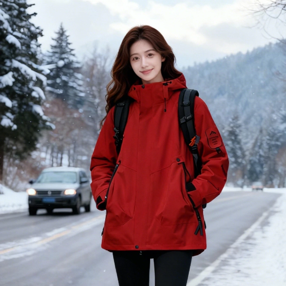 【爆火】2025秋冬季新款户外防风外套三合一男女加绒加厚保暖登山服