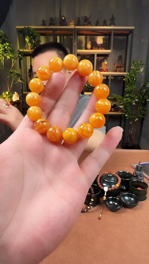手串蜜蜡未镶嵌14+花蜡串