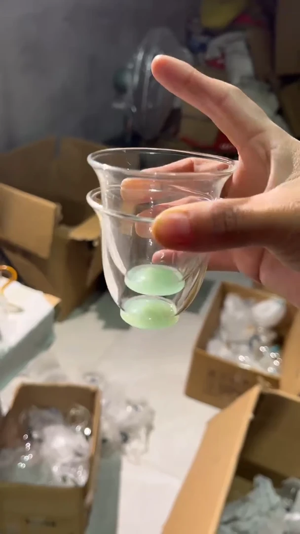 韵杯  绿玉底  2只