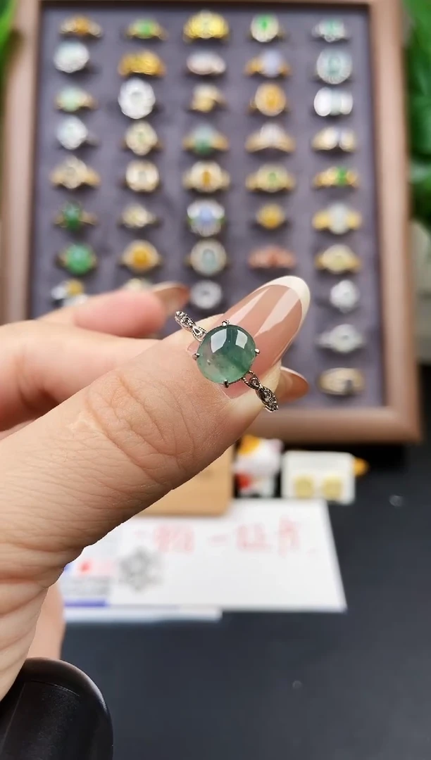 银S925镶嵌戒指翡翠21