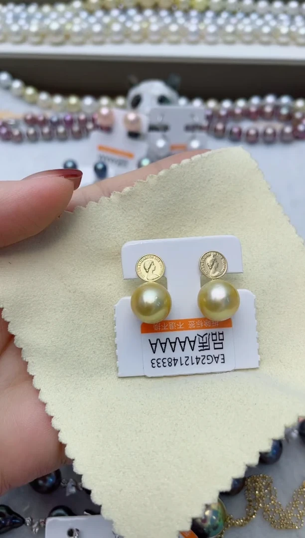 【闪购商品】海水珍珠耳饰18K金镶嵌W54