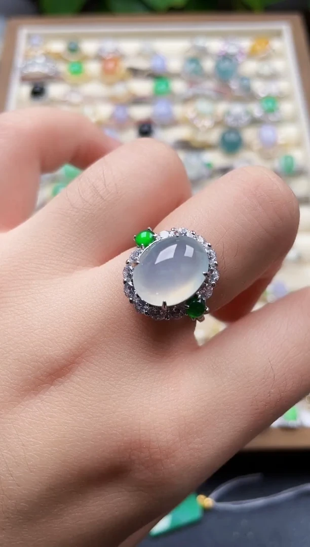 银S925镶嵌戒指翡翠92