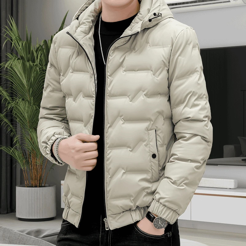 男士羽绒服秋冬加厚保暖休闲男装鸭绒宽松冬季连帽外套男9908-3