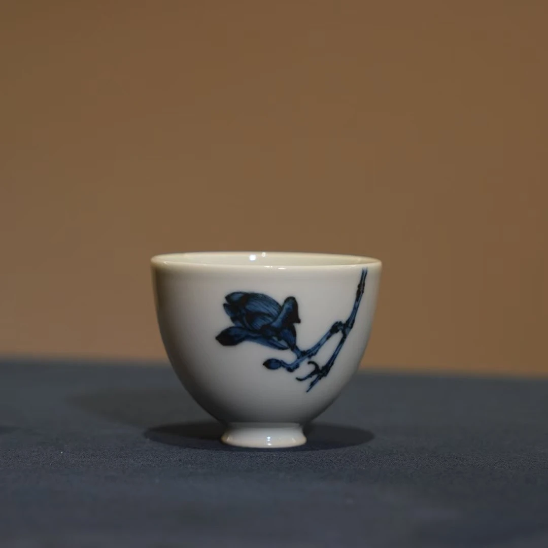 【央广甄瓷】元煦窑 福利青花玉兰花小杯