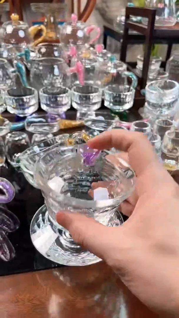 【闪购商品】紫色水晶盖碗压制款