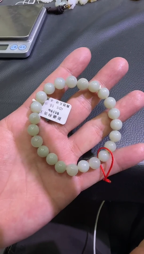 未镶嵌手串和田玉且末近矿高青白手串（产地直发）