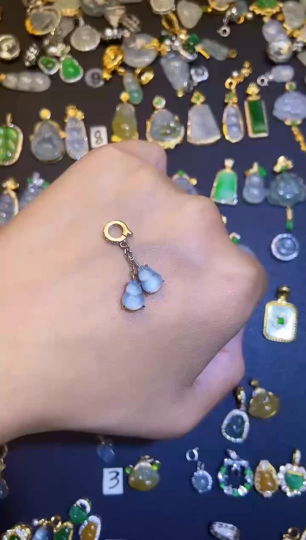 翡翠银S925镶嵌吊坠(不含链)1