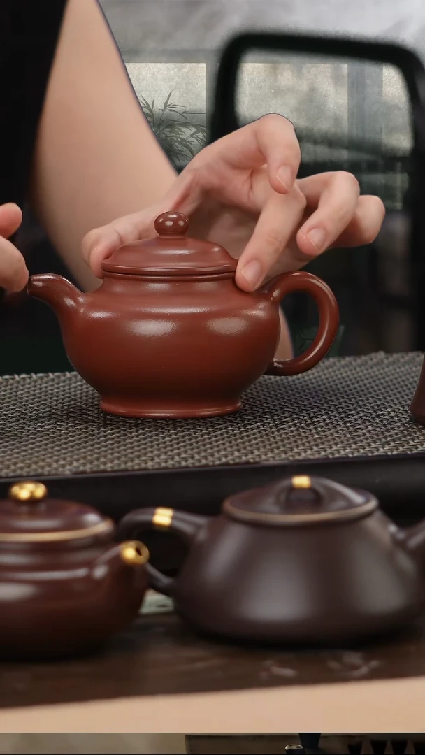 茶壶紫砂红皮龙超精工掇只200cc