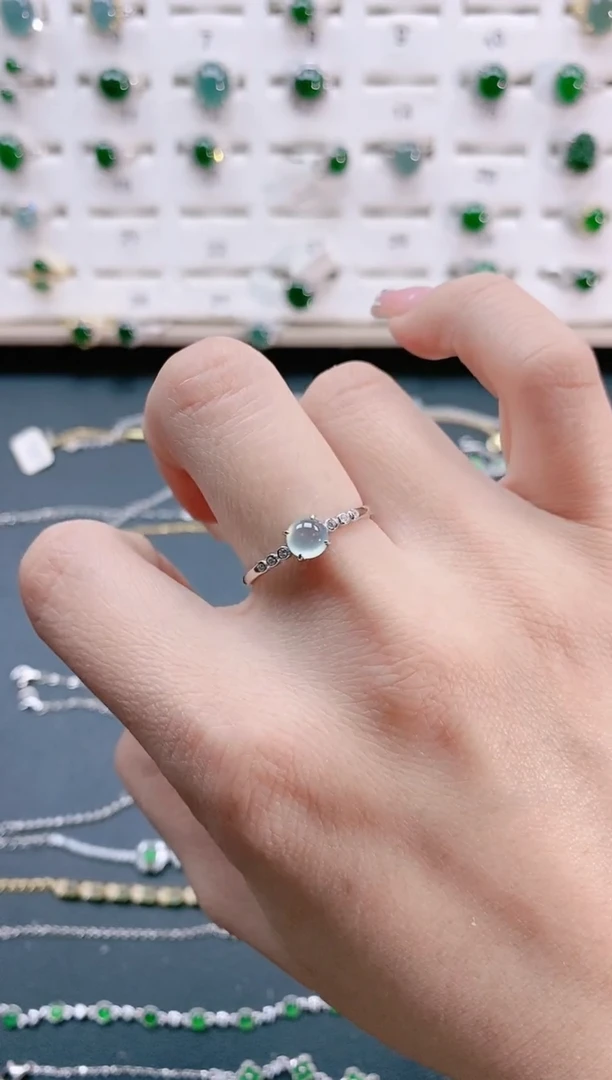 【闪购商品】翡翠戒指银S925镶嵌天然翡翠