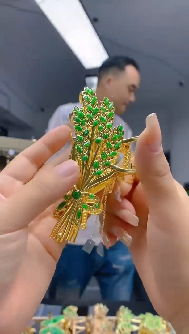 【闪购商品】翡翠耳饰合金49翡翠发簪