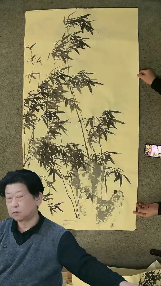 国画四尺整张  墨竹  69*138cm
