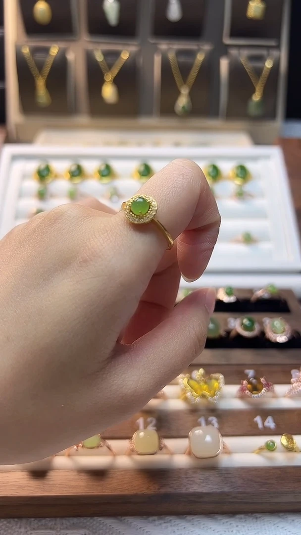 银S925镶嵌戒指和田玉 银S925镶嵌 戒指 和田玉