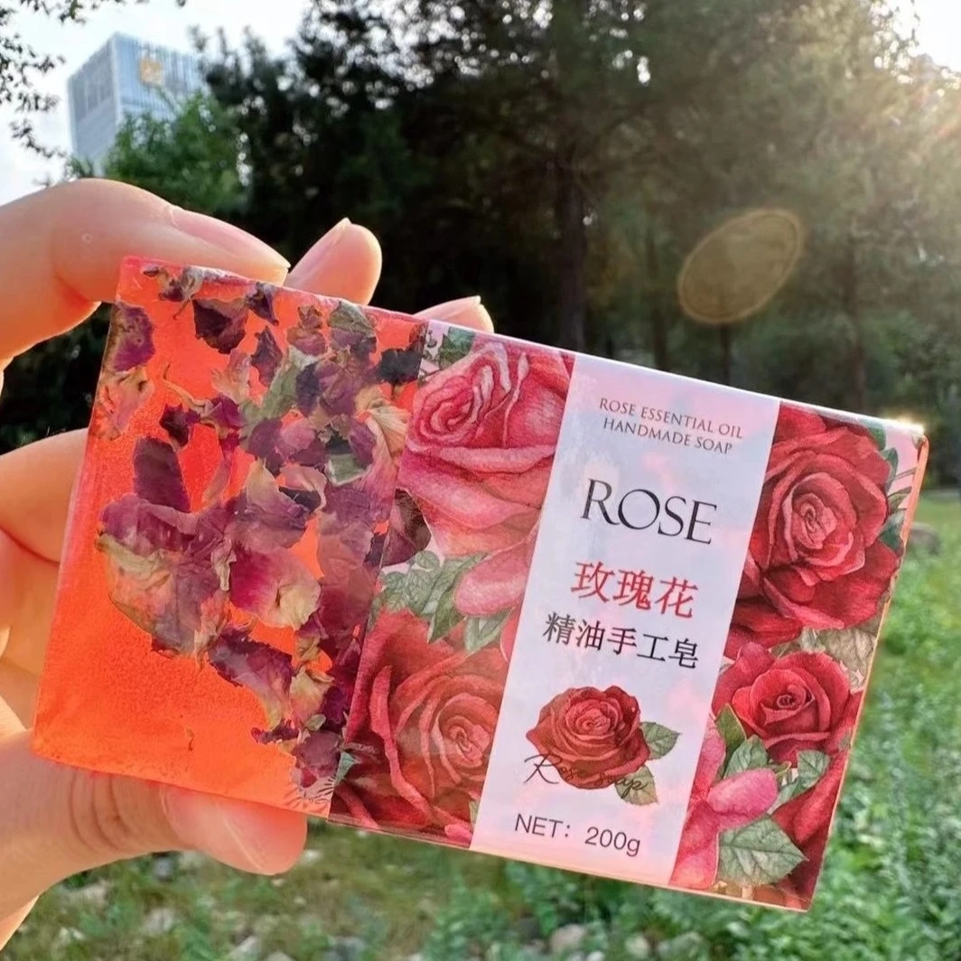 手動花びら精油皂 留香持久香皂沐浴洗脸皂200g
