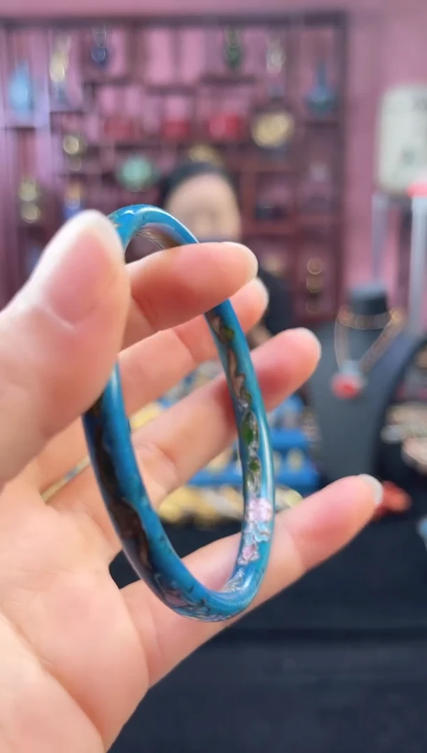 非遗 景泰蓝棍镯 56-60 蓝