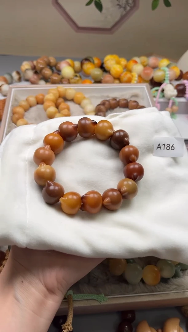 白玉菩提手串s****eWA186猫头21mm一串通货