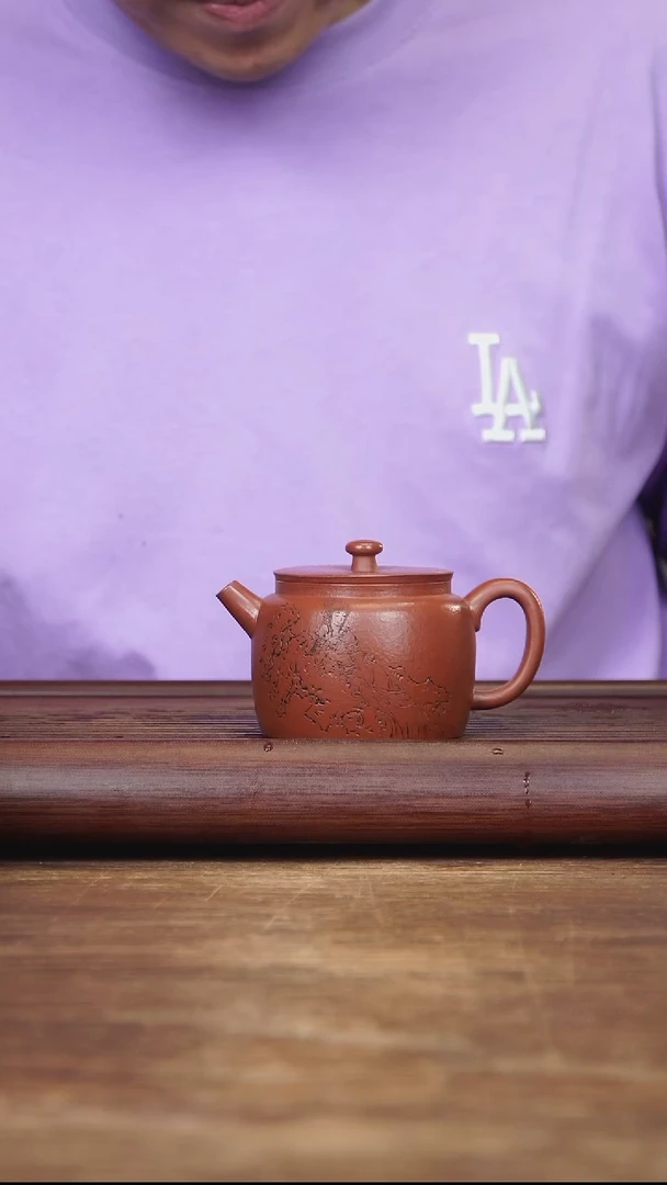 茶壶紫砂180ml 高工作品 婉玉 朱泥