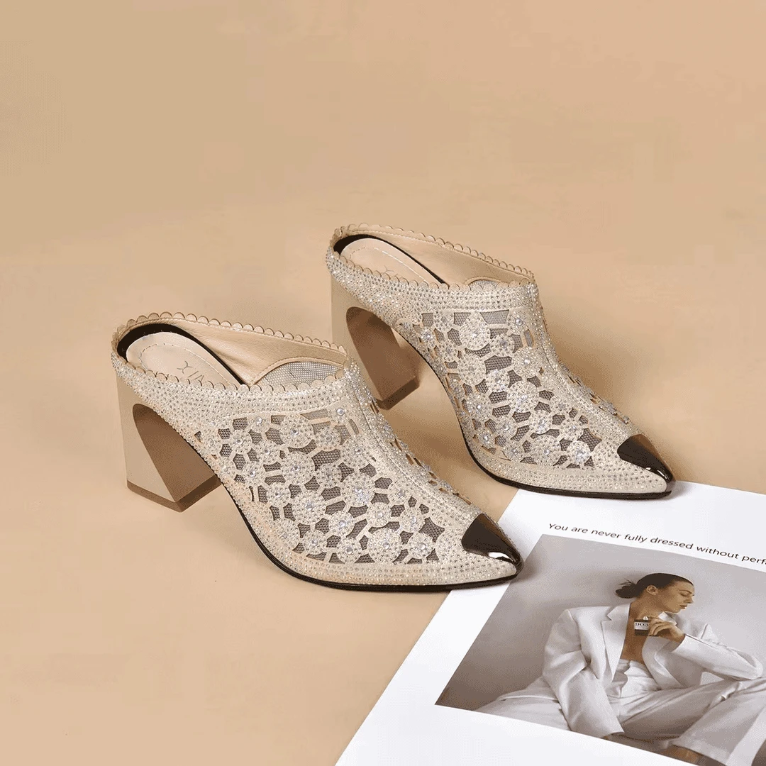 2025年新款夏日懒人凉拖夏日懒人凉拖气质凉鞋时尚夏季透气镂空