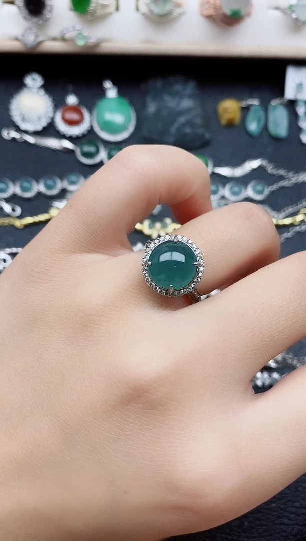 【闪购商品】翡翠戒指银S925镶嵌11111